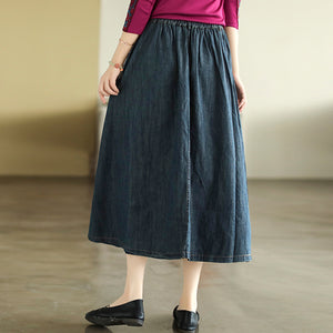 Chân váy denim lưng thun một khuy cài - NU8232