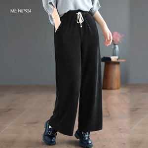 Quần baggy retro lưng thun dây rút hai túi sau - NU7923
