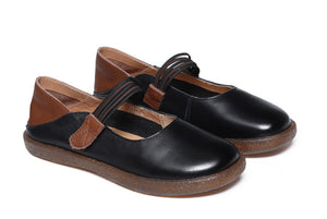 Giày Velcro da mềm retro đế bệt có quai - NU4306