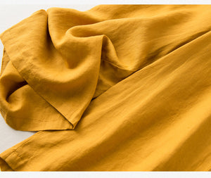 Quần baggy linen lưng thun kiểu dây rút ống rộng - NU8234