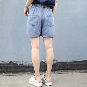 Quần sooc denim gấu gấp hai khuy cài - NU4053