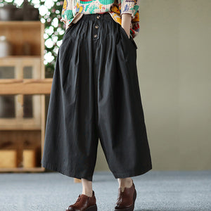 Quần baggy lưng thun ống rộng ba khuy kiểu - NU6772