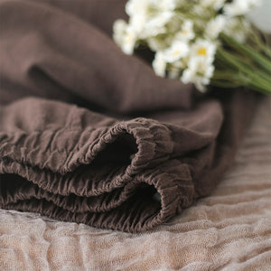 Quần baggy linen lưng thun một màu hai túi chéo - NU6929