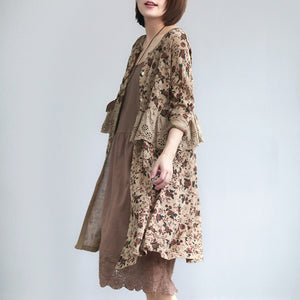 Đầm liền linen hai dây form xòe thêu hoa lá - NU6941