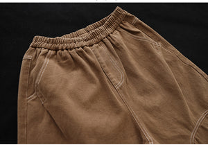 Quần baggy retro lưng thun trần gối - NU8035