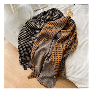 Khăn quàng len cashmere kẻ sọc caro - NU7803