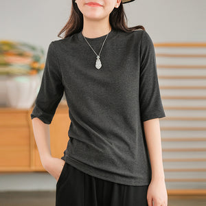 Áo T-shirt ngắn tay cổ tròn một màu - NU7618