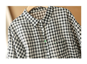 Áo sơ mi caro ngắn tay cổ đức một túi nhỏ - NU8667
