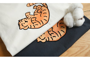 Áo T-shirt ngắn tay cổ tròn in chú hổ - NU6707