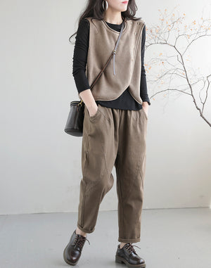 Quần baggy lưng thun một màu hai túi sau - NU7616