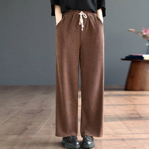 Quần baggy retro lưng thun dây rút hai túi sau - NU7923