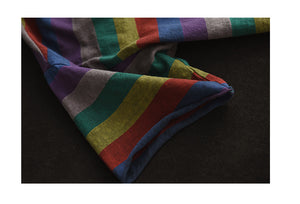 Áo hoodies ngắn tay kẻ sọc vạt kiểu rách - NU8482