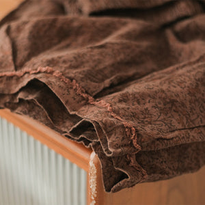 Quần baggy linen lưng thun hoa văn trừu tượng ống rộng - NU7085