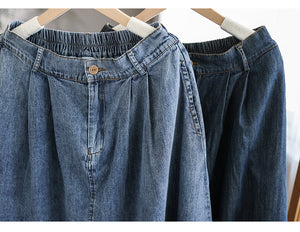 Chân váy denim lưng thun một khuy cài - NU8232