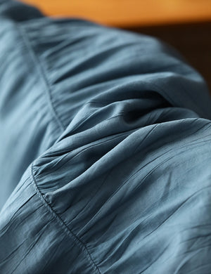 Áo sơ mi linen ngắn tay cổ V hai túi vuông - NU8560
