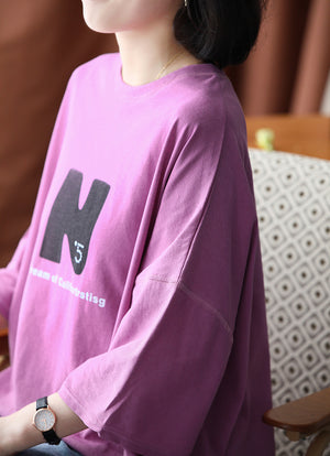 Áo T-shirt ngắn tay cổ tròn in chữ N - NU8614