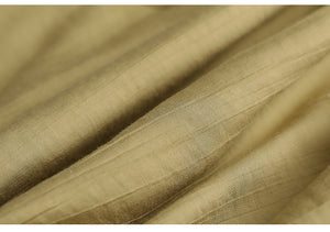 Áo sơ mi linen ngắn tay cổ tròn xếp ly tà lệch bo tròn - NU7388