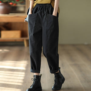 Quần baggy retro lưng thun hai túi lớn - NU7816