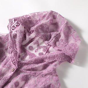 Áo khoác cardigan dài tay có mũ thêu hoa văn Henna - NU7197