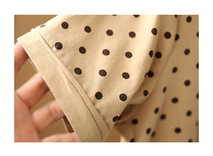 Áo T-shirt ngắn tay cổ pipi chấm bi - NU7292