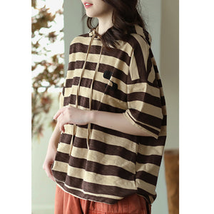 Áo hoodies ngắn tay kẻ sọc in ngôi sao - NU8441