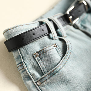 Quần baggy denim ống đứng kèm thắt lưng - NU8307