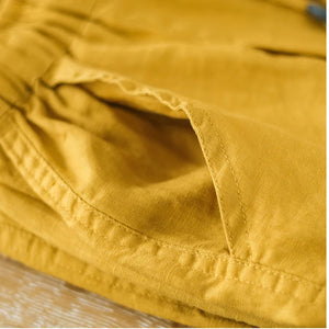 Quần baggy linen lưng thun dây rút hai túi chéo - NU6729