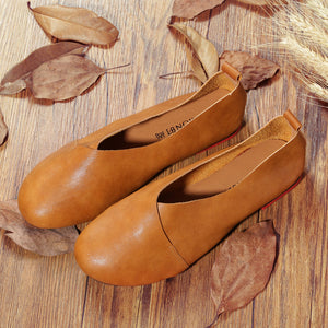 Giày da retro Morigirl đế bệt - NU4814