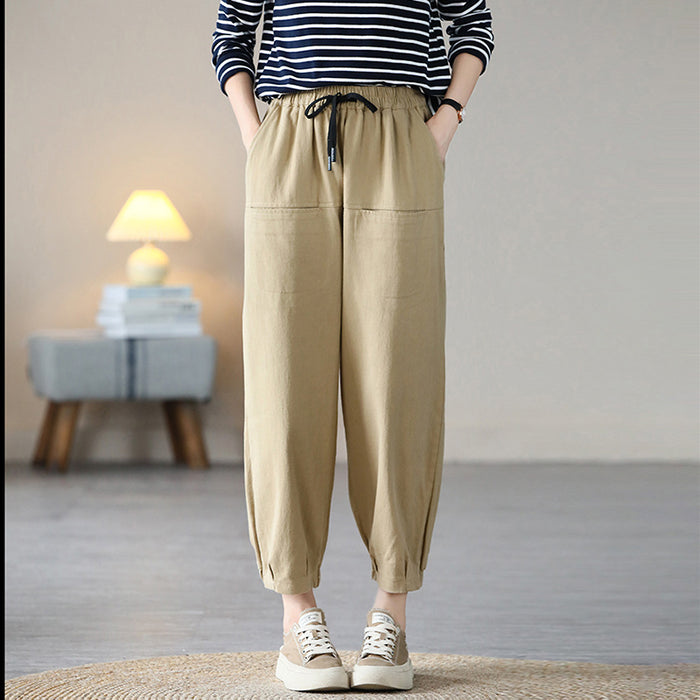 Quần baggy lưng thun dây rút gấu túm hai túi ngang - NU7582