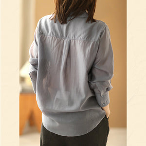Áo sơ mi dài tay cổ sen nhọn hai khuy tay áo - NU7564