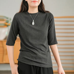 Áo T-shirt ngắn tay cổ tròn một màu - NU7618