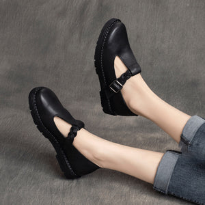 Giày da retro quai đan thủ công khóa cài - OD0705