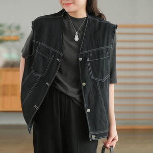 Áo khoác denim gile sát nách - NU7597
