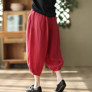 Quần baggy linen lưng thun túi tròn - NU5589