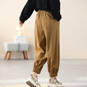 Quần baggy lưng thun có dây rút bo ống khuy cài - NU8253