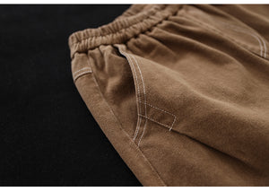 Quần baggy retro lưng thun trần gối - NU8035