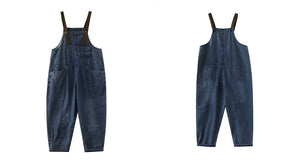 Quần baggy yếm denim một túi nhỏ - NU6934