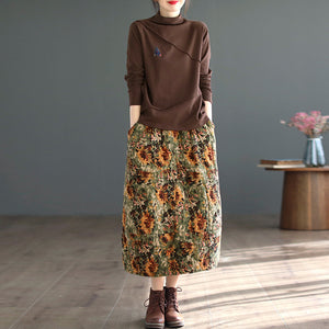 Áo T-shirt dài tay cổ lọ thêu tam giác trước ngực - NU8190