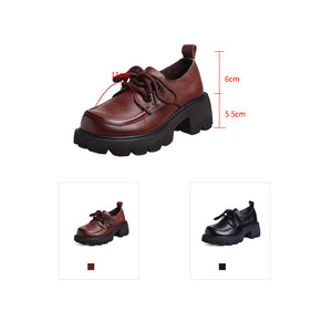 Giày da oxford retro đế cao cột dây - OD0845