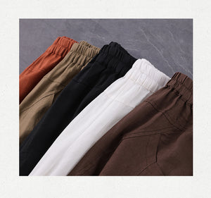 Quần baggy linen lưng thun hai túi tròn - NU7436
