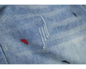Quần baggy denim thêu tam giác nhỏ - NU2451 - kamaka.vn - thời trang nhật