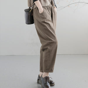 Quần baggy lưng thun một màu hai túi sau - NU7616