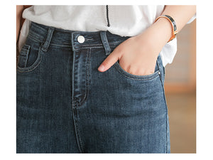 Quần baggy denim ống suông hai túi chéo retro - NU6440