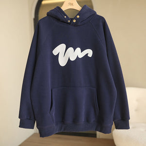 Áo hoodies dài tay lót lông in chữ - NU8135