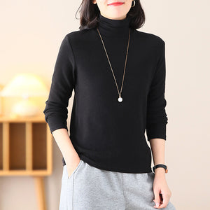 Áo T-shirt dài tay cổ lọ một màu - NU8163