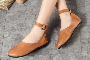 Giày da retro Morigirl dây cài - NU4812