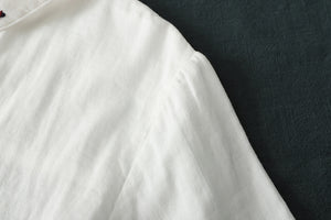 Áo sơ mi dài tay cổ pipi thêu ziczac - NU6652