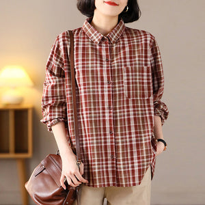 Áo sơ mi dài tay cổ đức kẻ sọc vạt mullet - NU8241