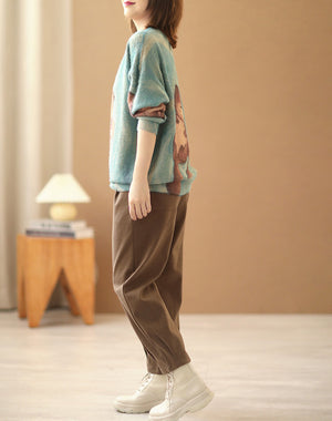 Áo len cashmere dài tay vẽ hoạt hình - NU6169