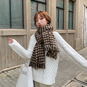 Khăn quàng len cashmere kẻ sọc ngôi sao - NU7799